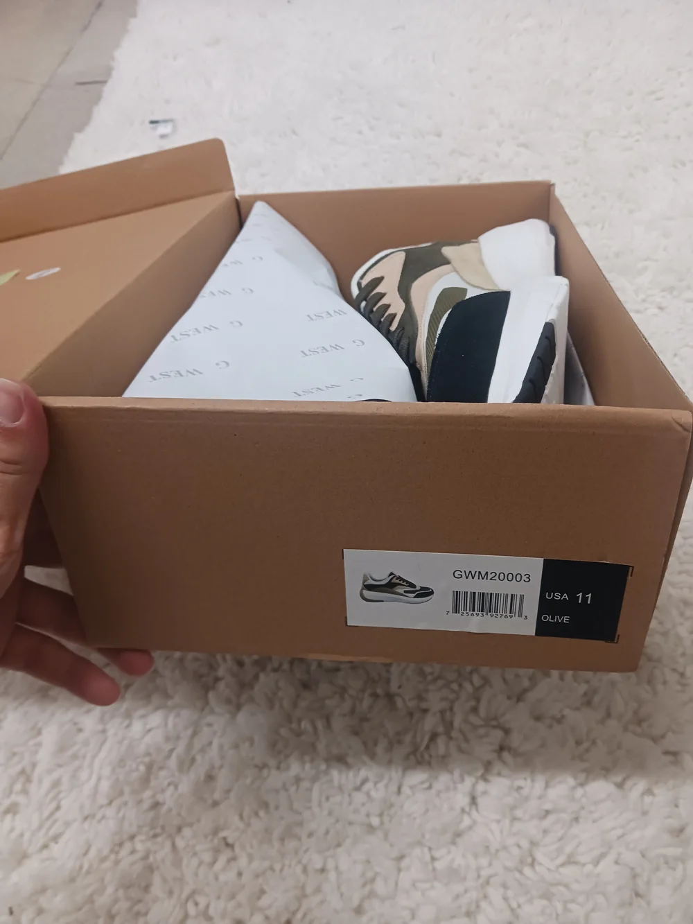 Men's Olive and Beige Low-Top Athletic Sneaker